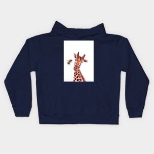 Cute Giraffe and a Bumble bee Kids Hoodie